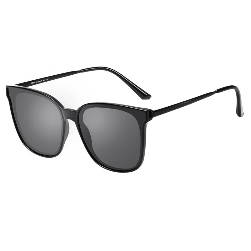 DUCO Oversized Polarized Sunglasses Womens Trendy Mirrored Shades Retro Round Vintage Light Weight UV400 Sun Glasses W016 - Image 1